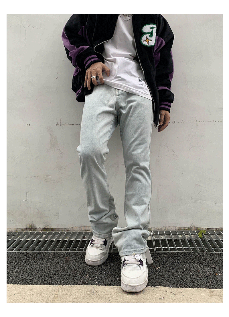 Skull Embroidered Denim Jeans