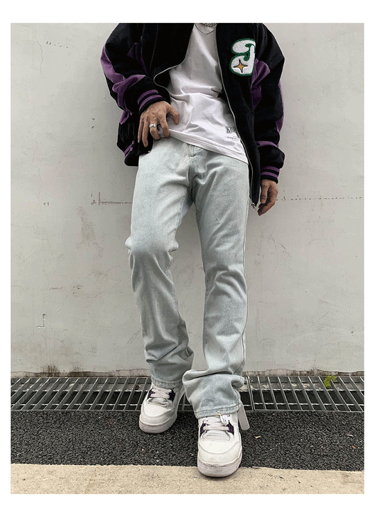 Skull Embroidered Denim Jeans