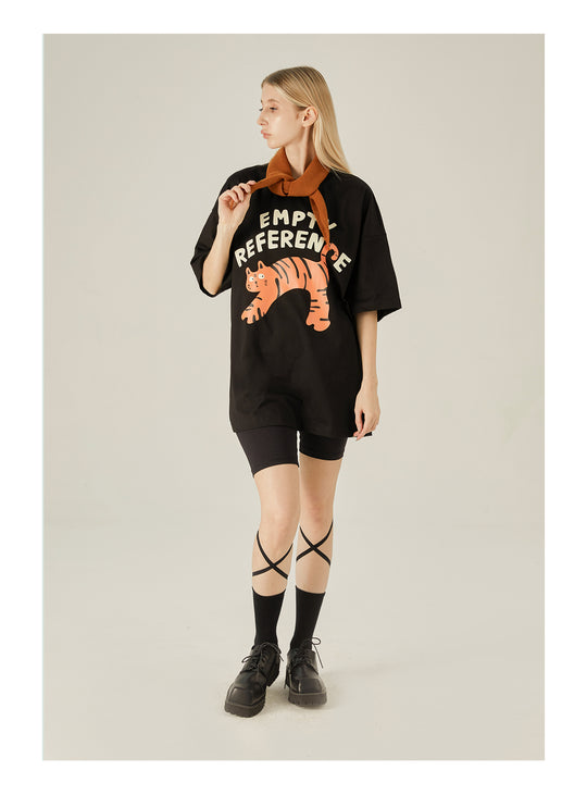 EMPTY REFERENCE Cute Tiger Print Tee
