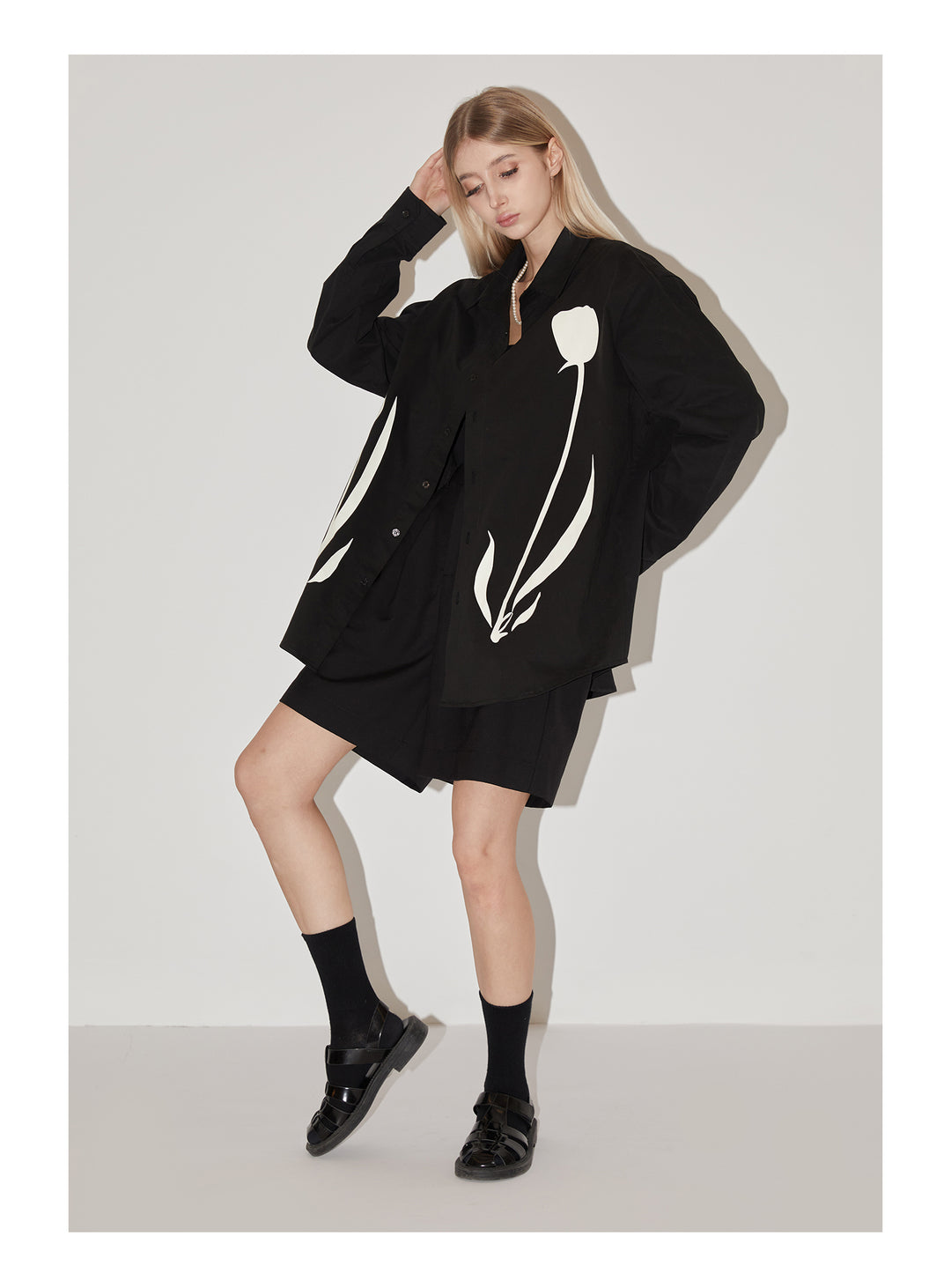 EMPTY REFERENCE Tulip Print Long Sleeved Shirt