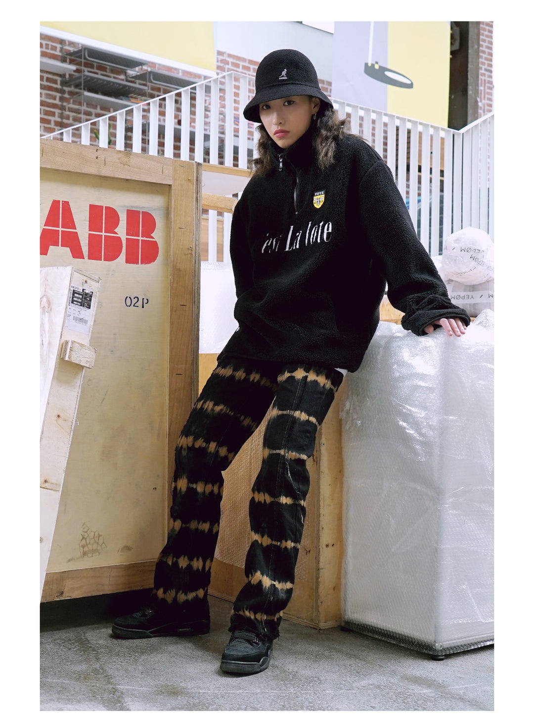 VOTE Bee Embroidered Sherpa Jacket