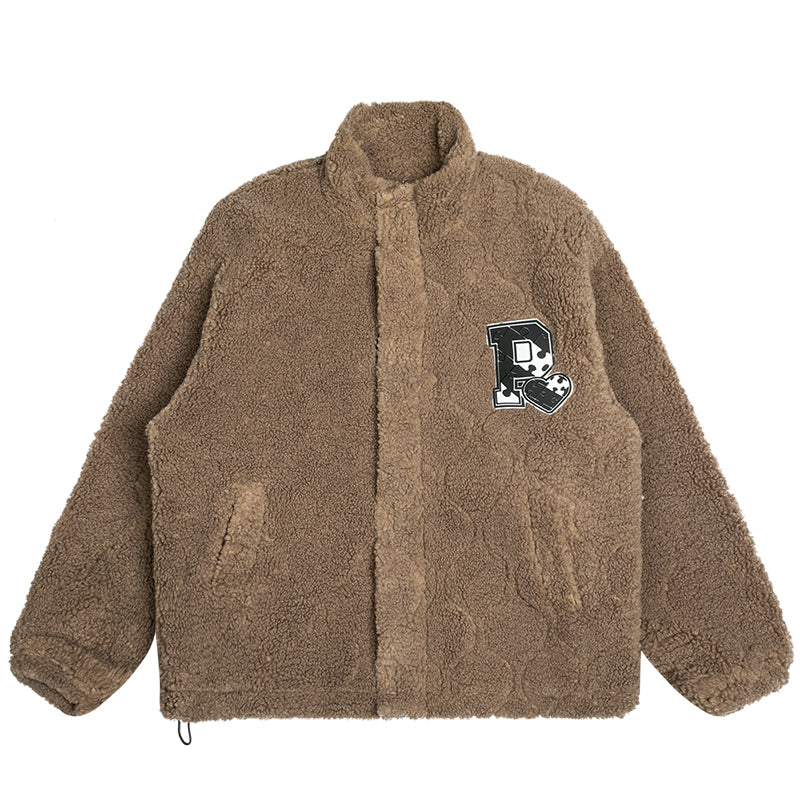 PRBLMS Rubber Label Sherpa Fleece Jacket | Face 3 Face