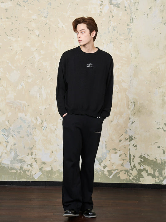Harsh and Cruel Embroidered Logo Pullover Knit Sweater