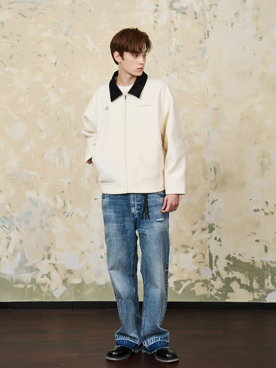 Harsh and Cruel Embroidered Logo Woolen Jacket