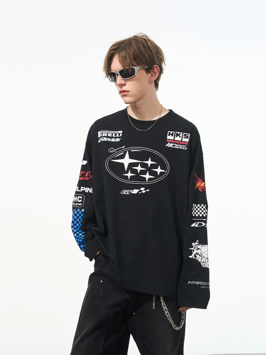 Harsh and Cruel Racing Printed Long Sleeve Tee