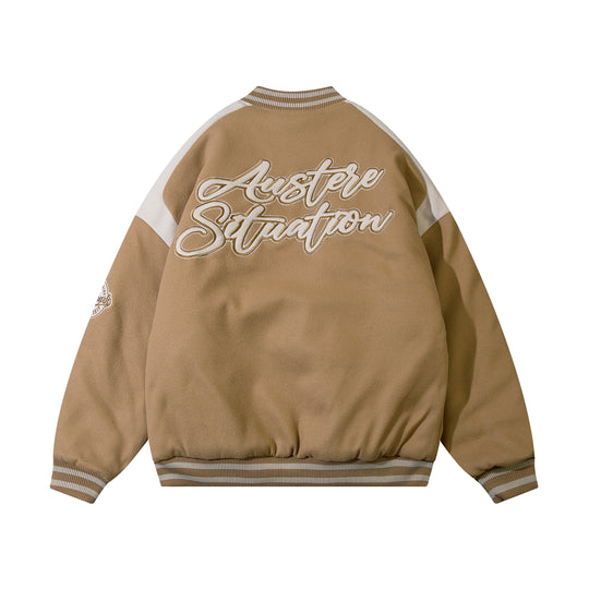 F3F Select Letter Logo Embroidered Varsity Jacket