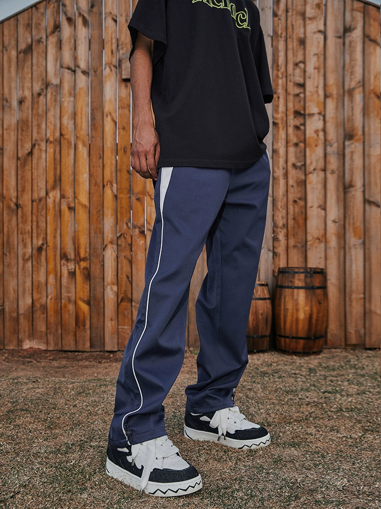 Best Achock Contrast Line Silky Straight Pants | Face 3 Face