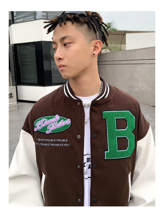 Logo Embroidery Varsity Jacket