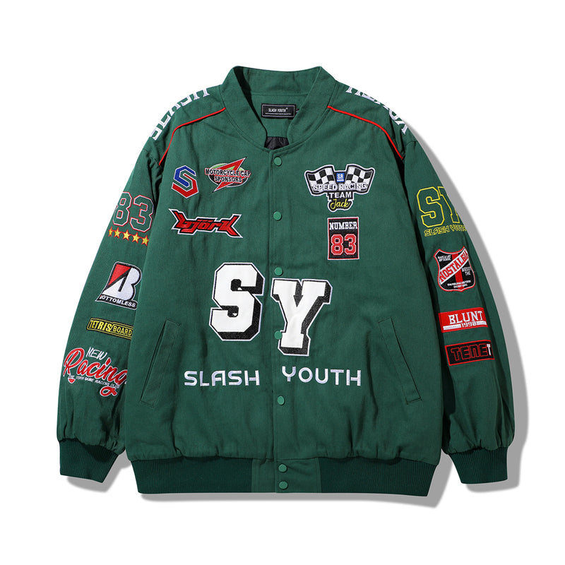 SY Embroidered Motorcycle Racing Jacket