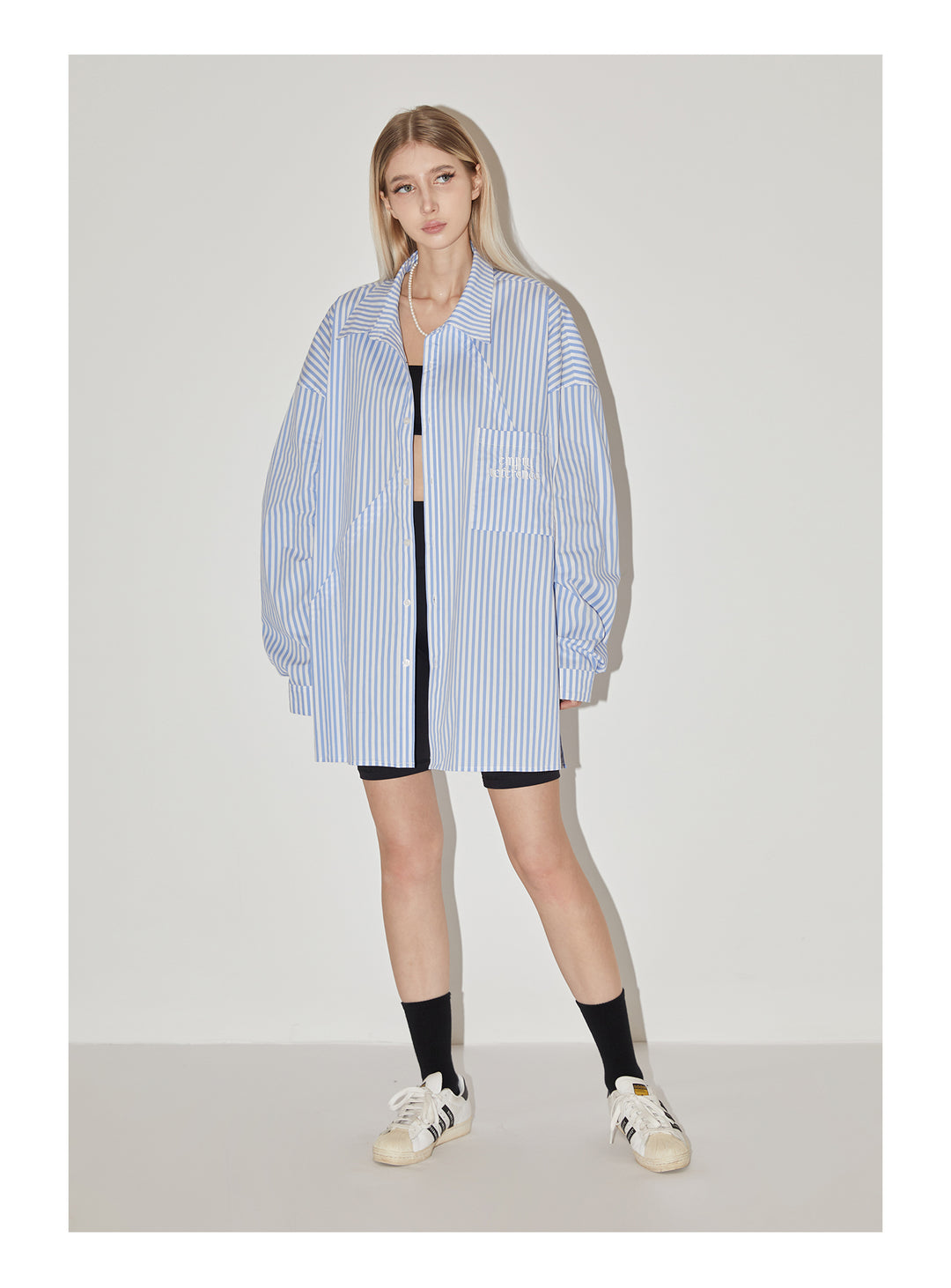 EMPTY REFERENCE Stripes Structured Long Sleeved Shirt
