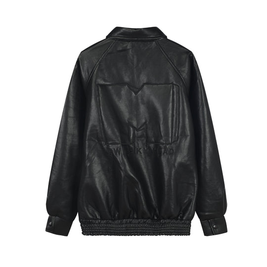 AW SPIKY HEAD Leather Varsity Jacket