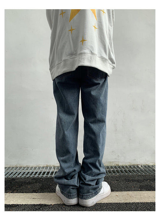 Skull Print Denim Jeans