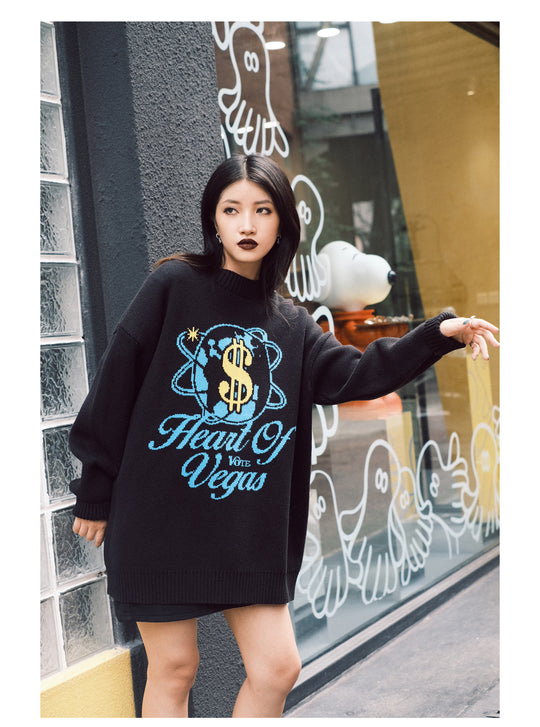 VOTE Casino Dollar Knit Sweater