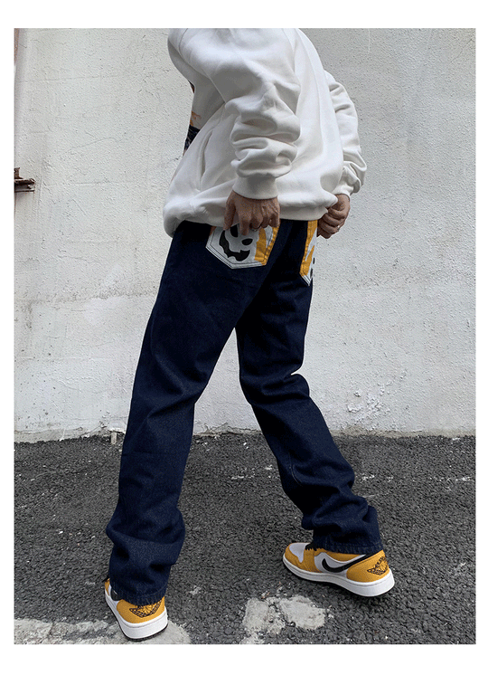 Sanskrit Printed Denim Jeans