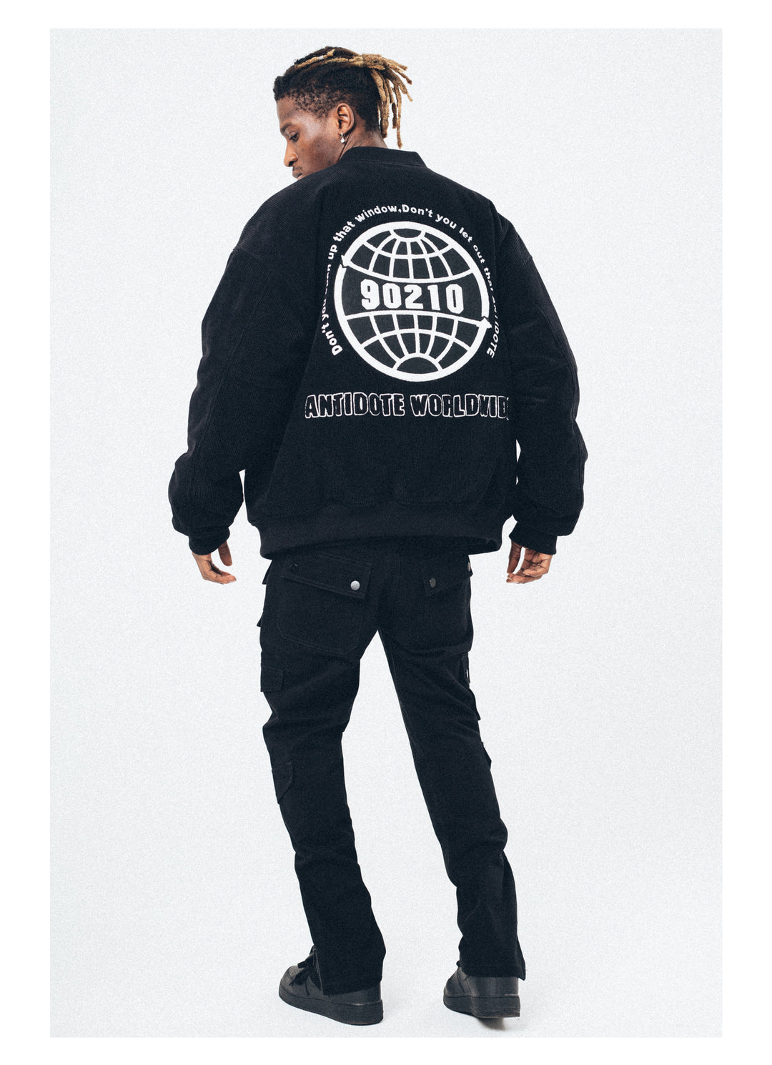 ANTIDOTE 90210 Embroidered Corduroy Varsity Jacket | Face 3 Face