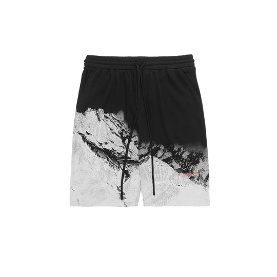 Harsh and Cruel Tibetan Snow Mountain Scenery Print  Shorts