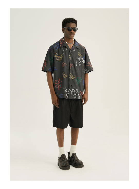 EMPTY REFERENCE Colorful Logo  Short Sleeve Shirt