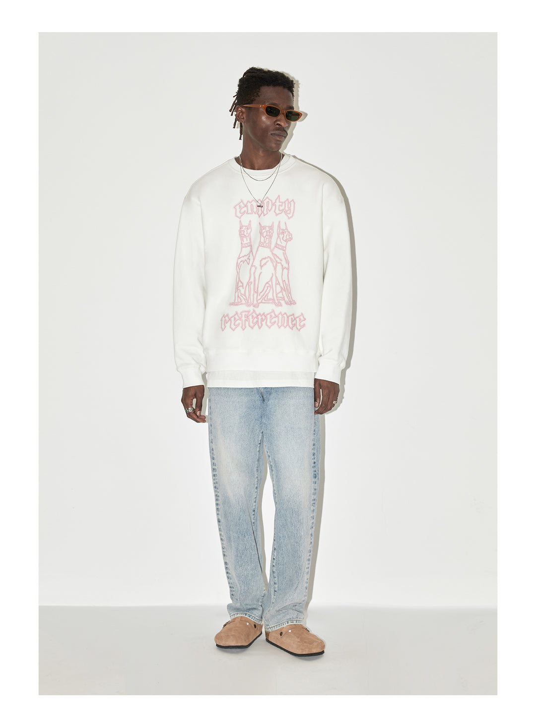 EMPTY REFERENCE Neon Doberman Dog Print Sweatshirts