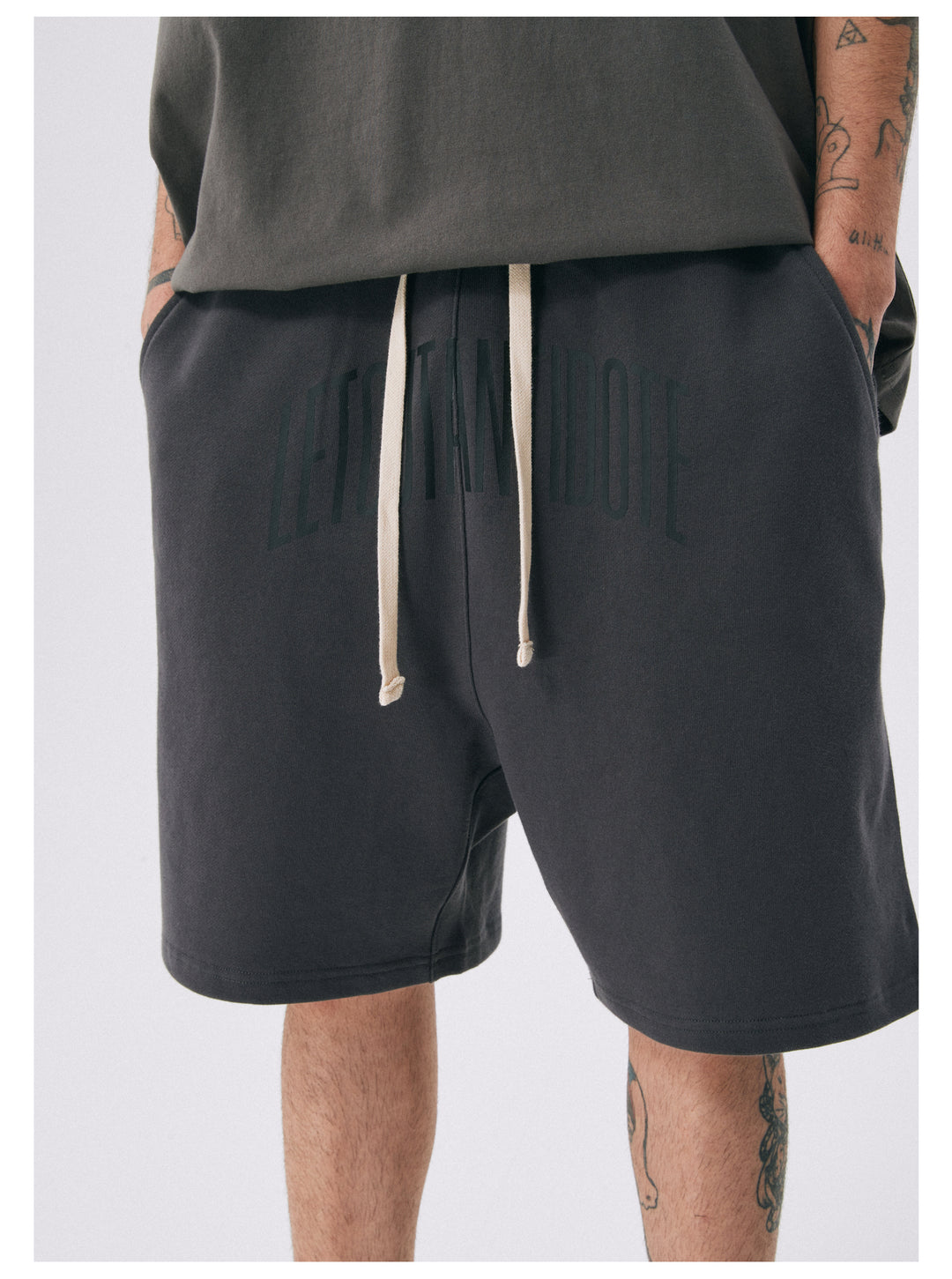 ANTIDOTE Crotch Print Sweatpants Shorts