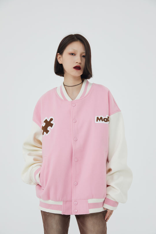 F3F Select Cartoon Flocking Embroidered Baseball Jacket