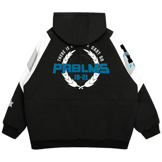 PRBLMS LOGO Embroidered Hooded Jacket | Face 3 Face