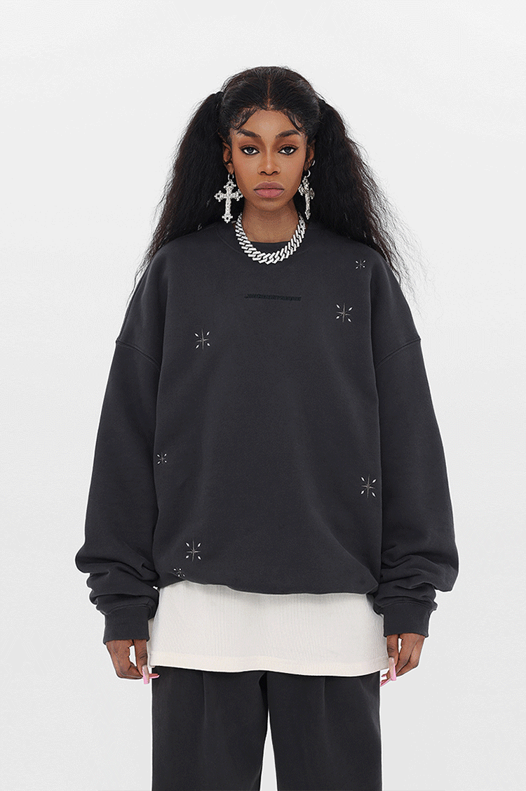 JHYQ Stars Embroidered Heavyweight Sweater
