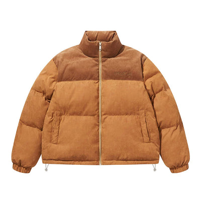 Harsh and Cruel Stitched Corduroy Embroidered logo Down Jacket