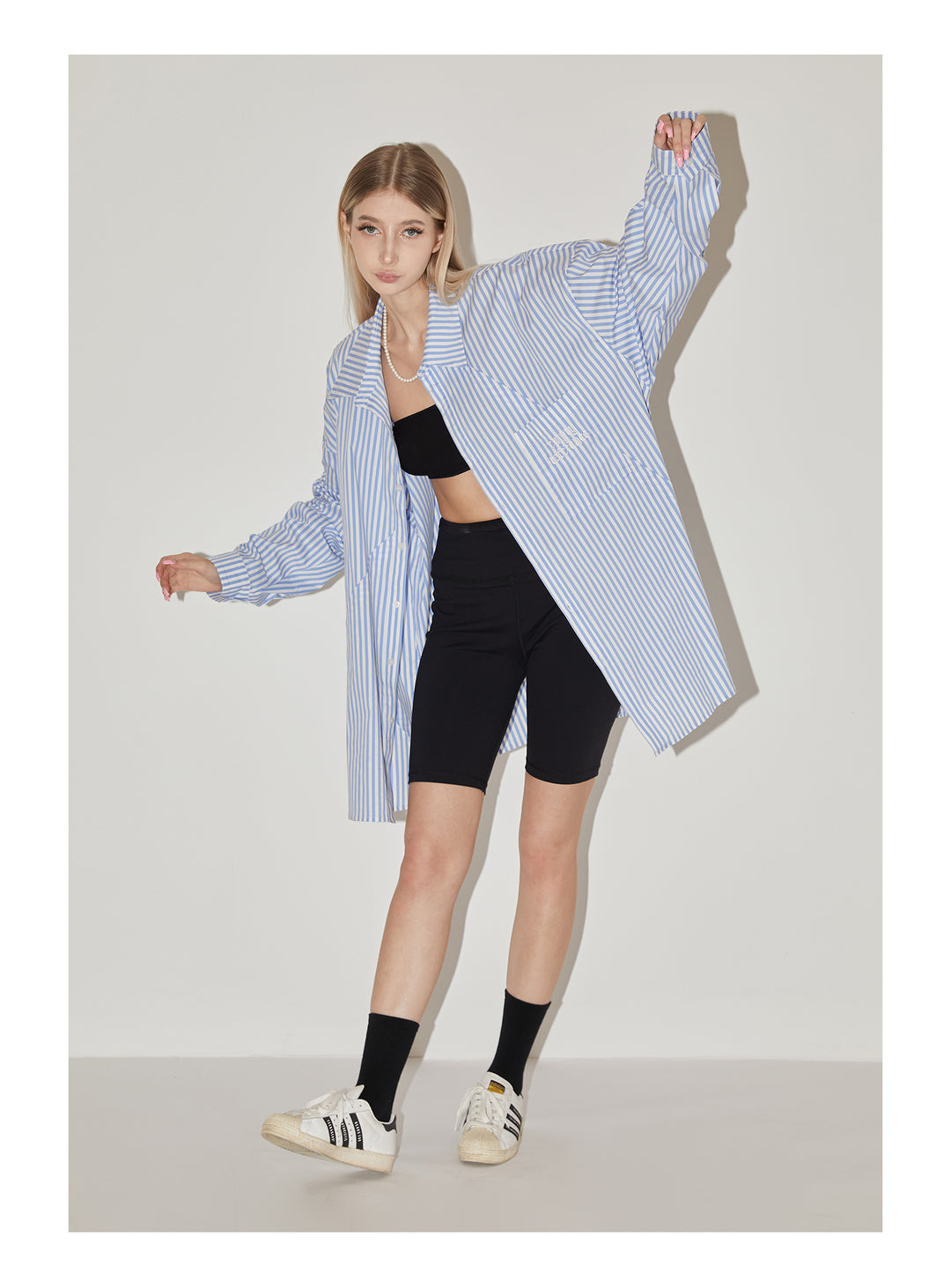 EMPTY REFERENCE Stripes Structured Long Sleeved Shirt