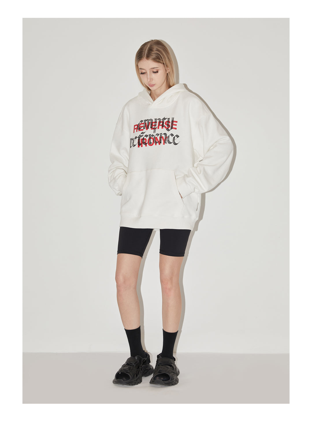 EMPTY REFERENCE Ghosting Logo Print Hoodie