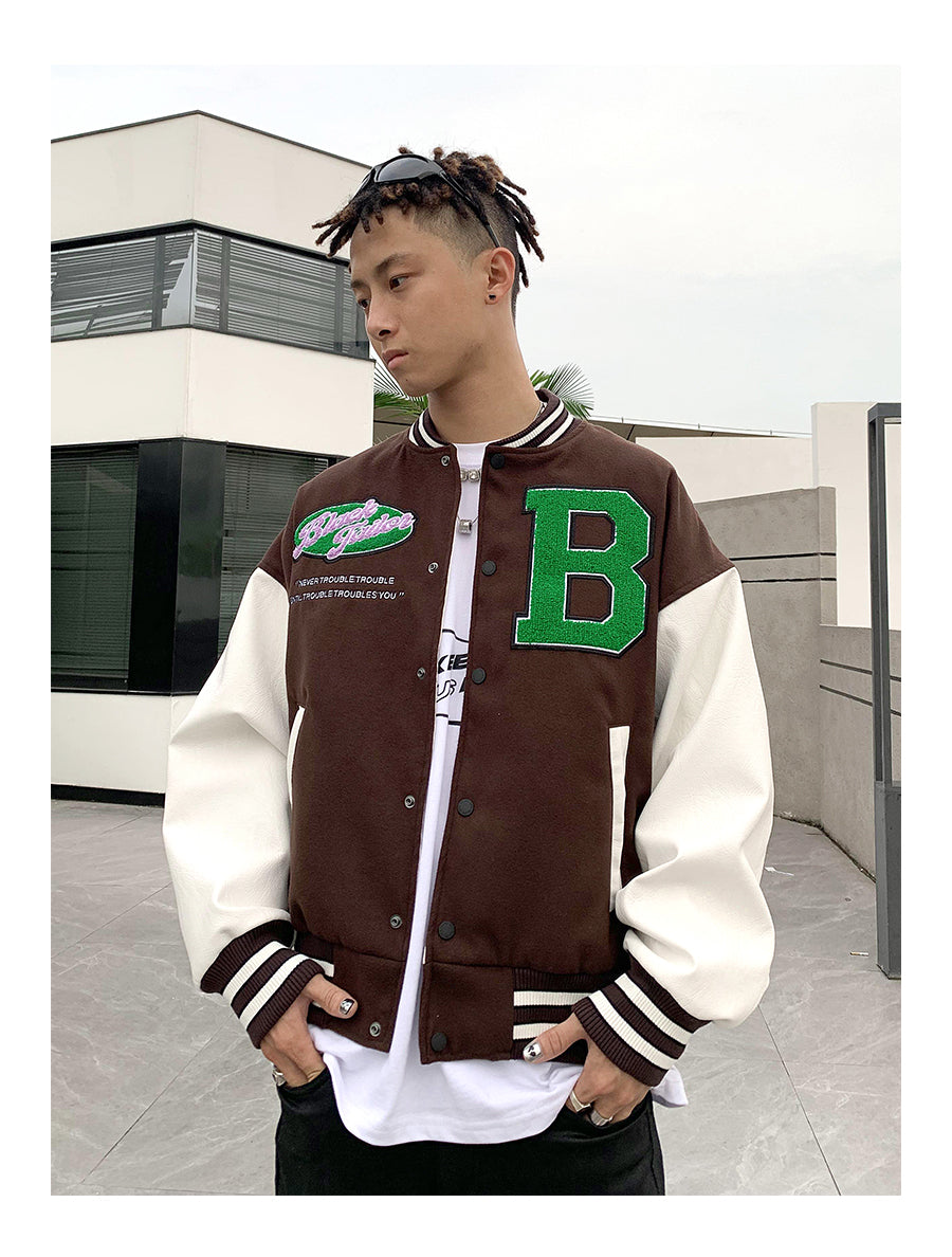 Logo Embroidery Varsity Jacket
