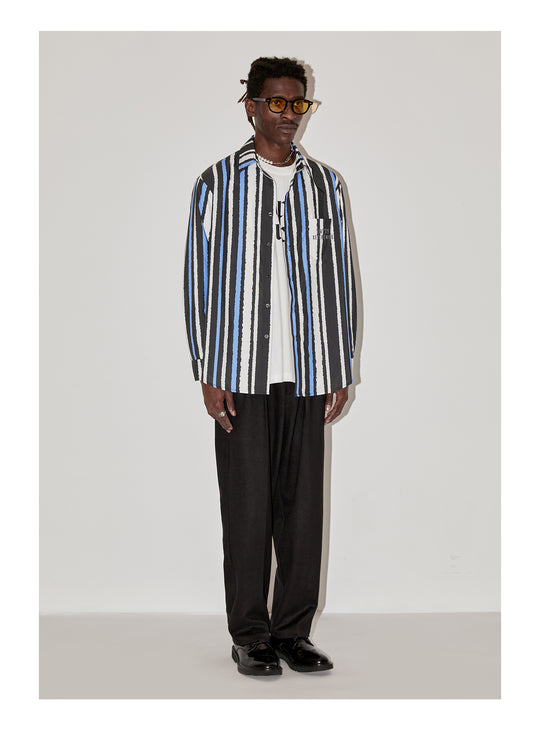 EMPTY REFERENCE Oil Painting Stripes Long Sleeved Shirt