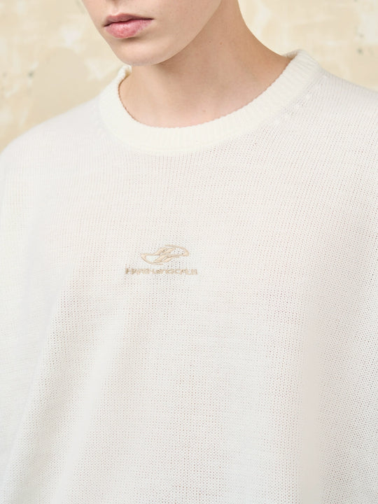 Harsh and Cruel Embroidered Logo Pullover Knit Sweater