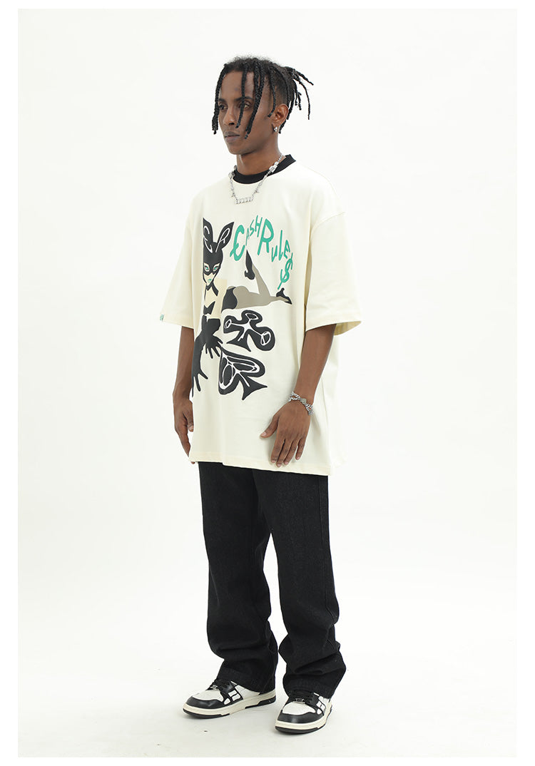 Cashrules Bunny Girl Foam Printing Tee