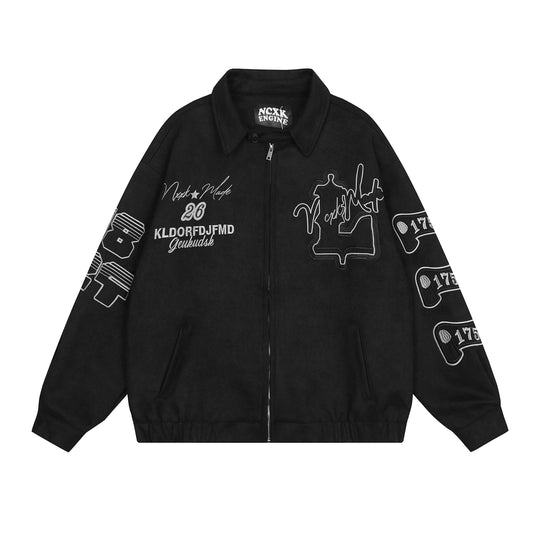 F3F Select Embroidered Suede Lapel Jacket