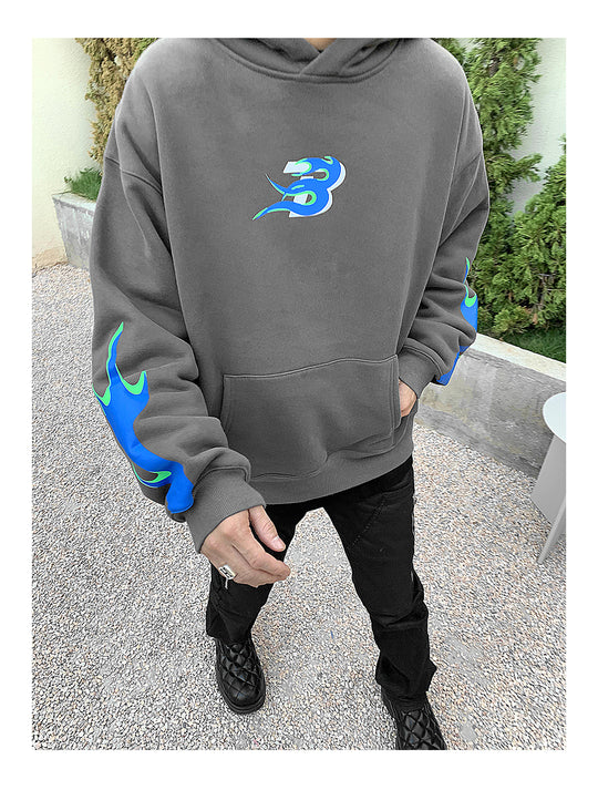 Flame Print Hoodie