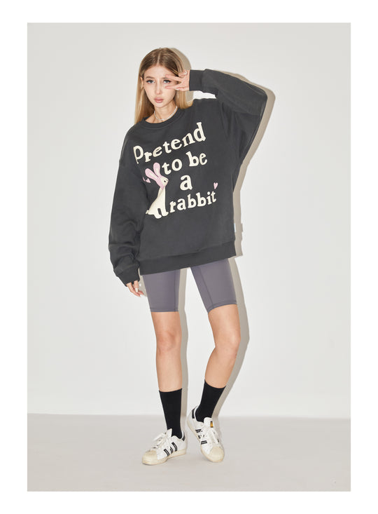 EMPTY REFERENCE Rabbit Kitten Print Sweatshirts