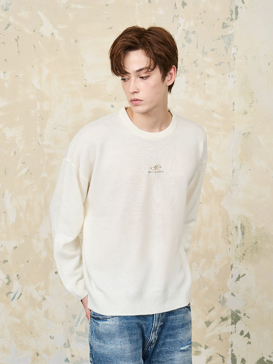 Harsh and Cruel Embroidered Logo Pullover Knit Sweater