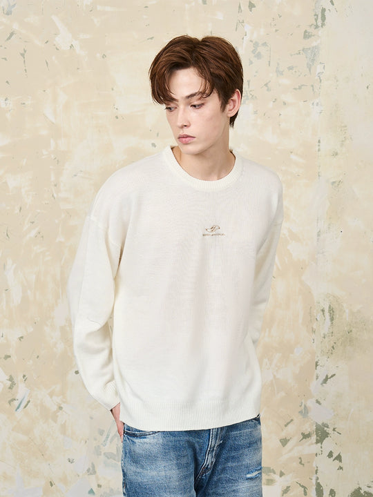 Harsh and Cruel Embroidered Logo Pullover Knit Sweater