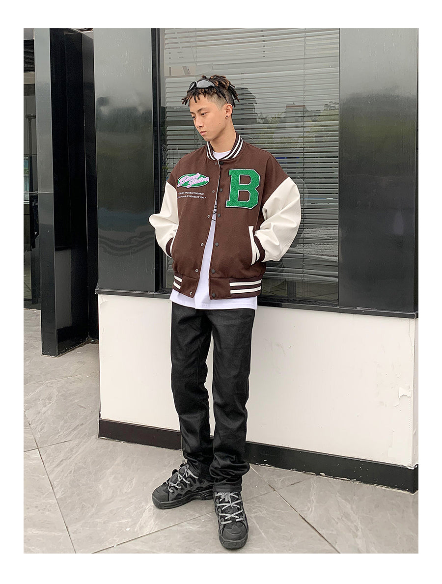 Logo Embroidery Varsity Jacket