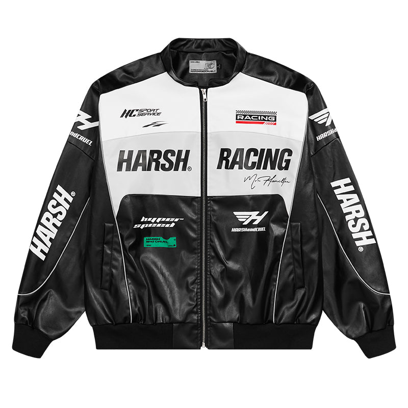 The Harsh and Cruel Biker Stand Up Collar Racing Suit Faux Leather Jacket is a stylish biker-inspired jacket available in black, green, blue, and red colors. It features a stand-up collar, racing suit-inspired design, and is made of faux leather material. The jacket is offered in sizes S through XXL and is priced at $145. Additional details on the product's features and construction are not provided in the given information.