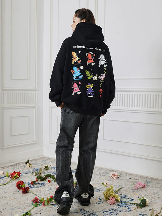 Achock Little Devil Print Hoodie