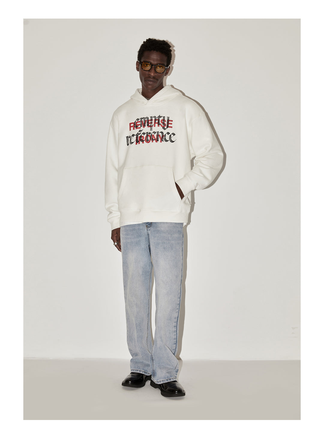 EMPTY REFERENCE Ghosting Logo Print Hoodie