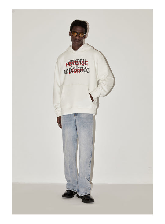 EMPTY REFERENCE Ghosting Logo Print Hoodie