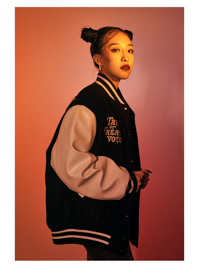 VOTE Trick Or Treat Varsity Jacket