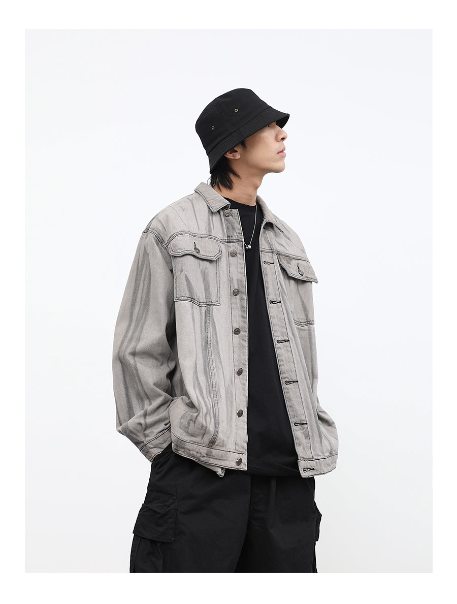 Heavy Craft Wash Hanging Dye Tie Dye Denim Jacket