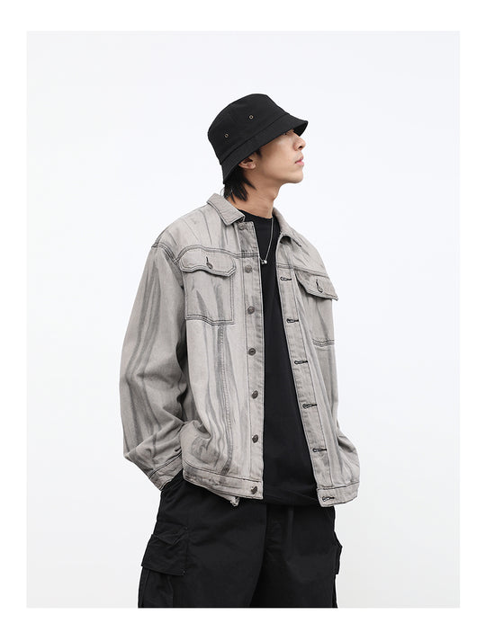 Heavy Craft Wash Hanging Dye Tie Dye Denim Jacket