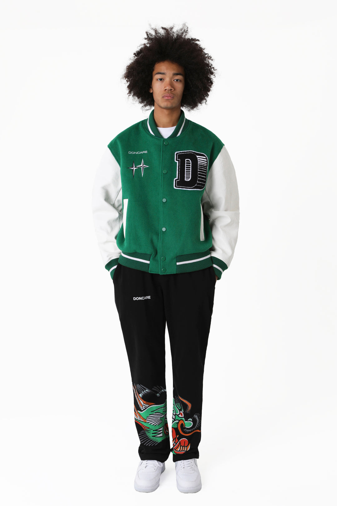 DONCARE D LOGO Varsity Jacket | Face 3 Face