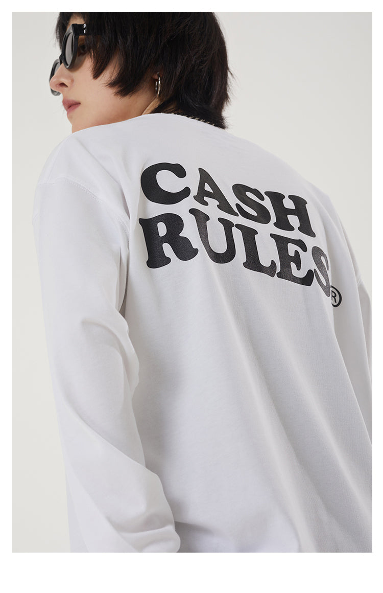Cashrules Pocket Logo Print Long Sleeved Tee