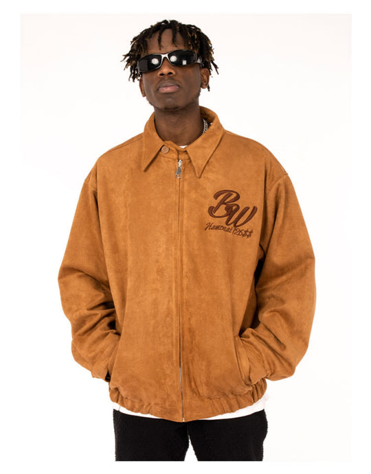 BW Embroidered Letter Varsity Jacket