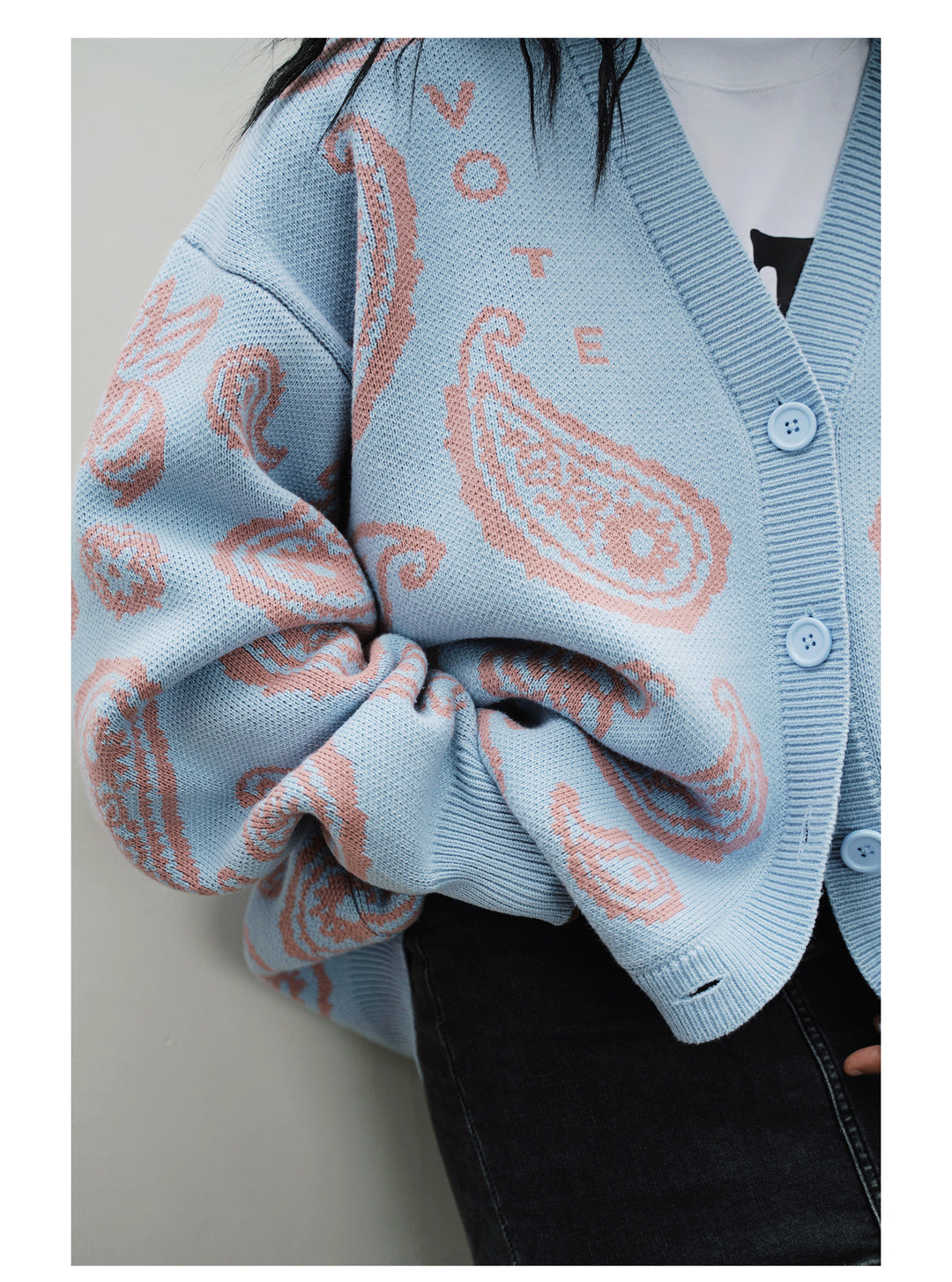 VOTE Paisley Knitted Cardigan